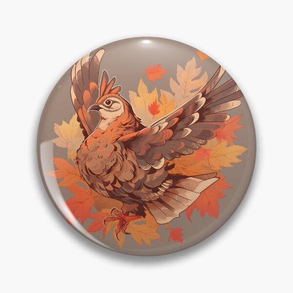 Item preview, Jumping Ruffed Grouse in Fall Foliage designed and sold by InkedBeasts.