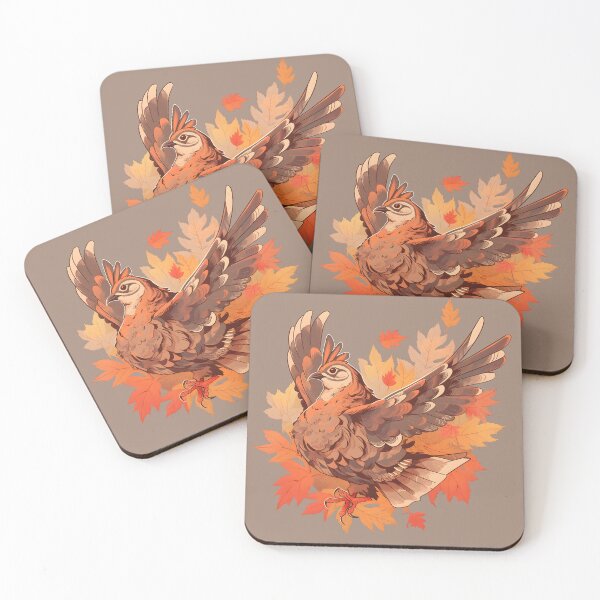 Item preview, Jumping Ruffed Grouse in Fall Foliage designed and sold by InkedBeasts.