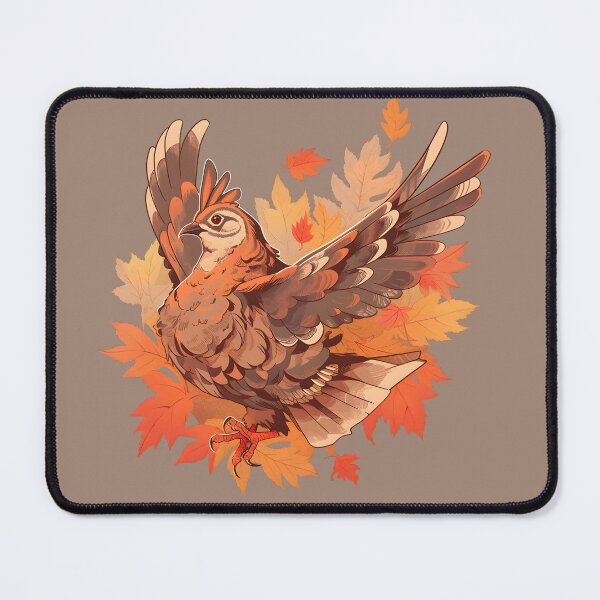 Item preview, Jumping Ruffed Grouse in Fall Foliage designed and sold by InkedBeasts.