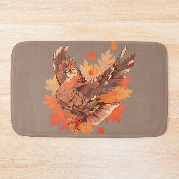 Item preview, Jumping Ruffed Grouse in Fall Foliage designed and sold by InkedBeasts.
