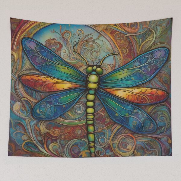 Item preview, Dragonfly Art Nouveau Painting designed and sold by druidwolfart.
