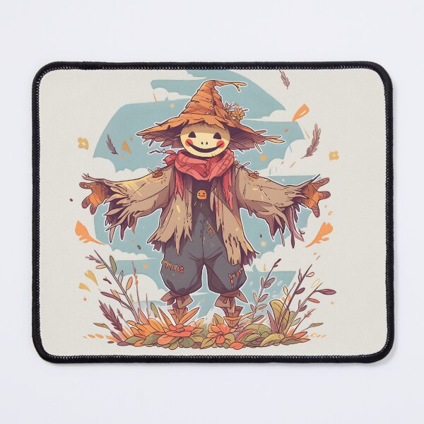 Item preview, Smiling Scarecrow in Fall Leaves and Sky designed and sold by InkedBeasts.