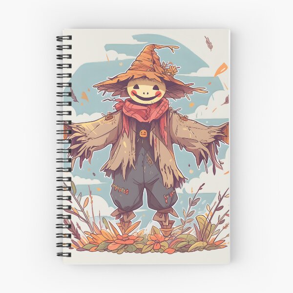 Item preview, Smiling Scarecrow in Fall Leaves and Sky designed and sold by InkedBeasts.