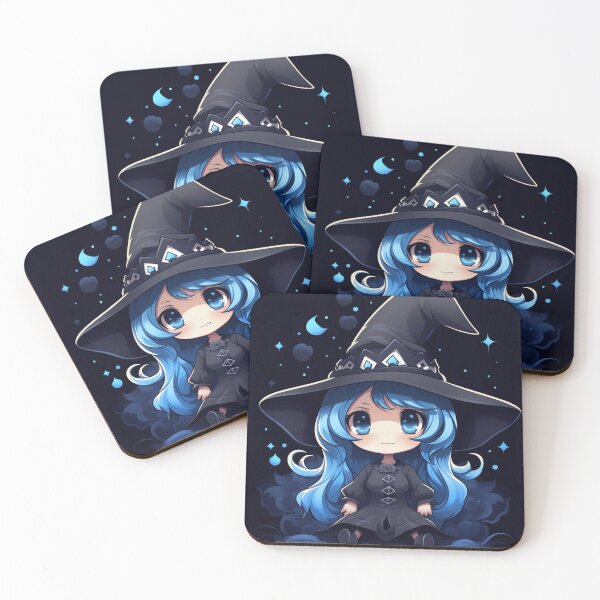 Item preview, Chibi Witch on a Moonlit Night - Halloween Decor designed and sold by Prozeum.