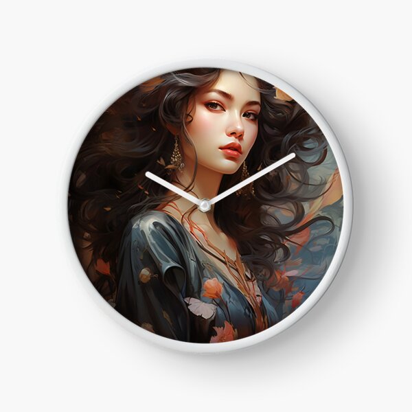 Item preview, Whispers of Elegance: A Serene Portrait of a Woman Adorned with Roses and Windswept Tresses designed and sold by oanaunciuleanu.