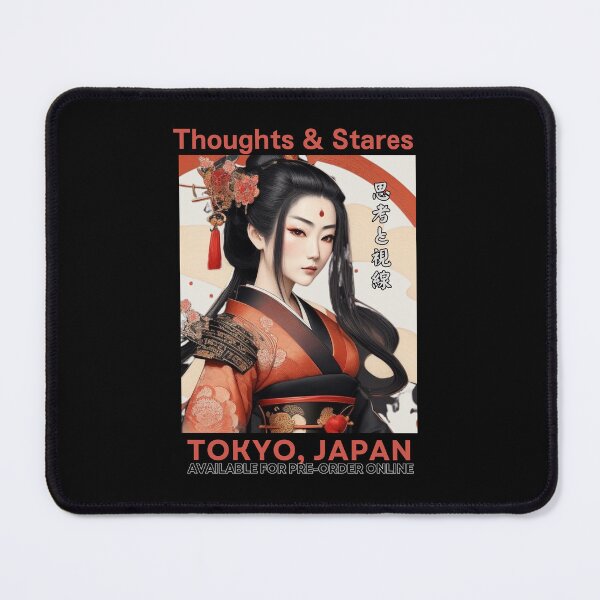 Item preview, Thoughts and Stares with Japanese Kimono woman (red) designed and sold by Mika2525-smile.