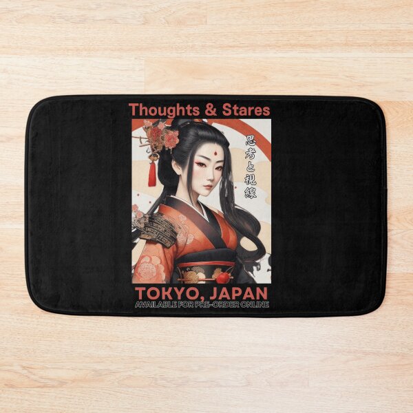 Item preview, Thoughts and Stares with Japanese Kimono woman (red) designed and sold by Mika2525-smile.