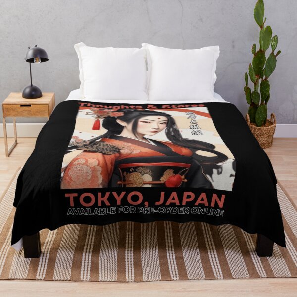 Item preview, Thoughts and Stares with Japanese Kimono woman (red) designed and sold by Mika2525-smile.