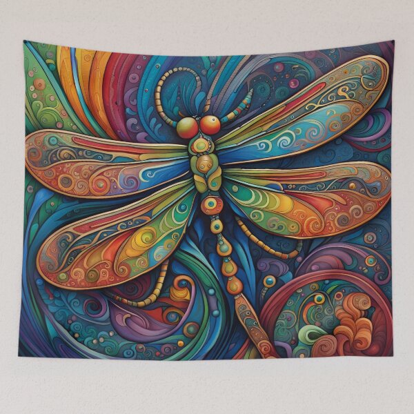 Item preview, Dragonfly Art Nouveau Painting designed and sold by druidwolfart.
