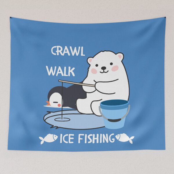 Artikelvorschau, Krabbelspaziergang Eisfischen süßes Winterdesign für Kinder entworfen und verkauft von Lady-Frost.