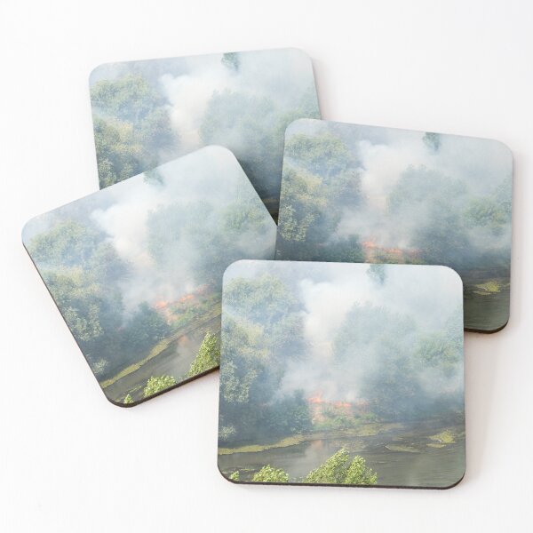 Item preview, Smoke and Flames - Wildfire on the Shore of Maritsa River in Plovdiv Bulgaria designed and sold by Georgia Mizuleva.