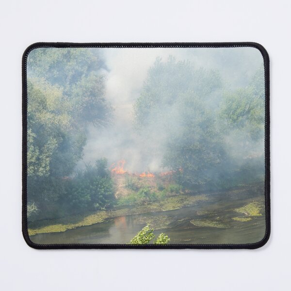 Item preview, Smoke and Flames - Wildfire on the Shore of Maritsa River in Plovdiv Bulgaria designed and sold by Georgia Mizuleva.