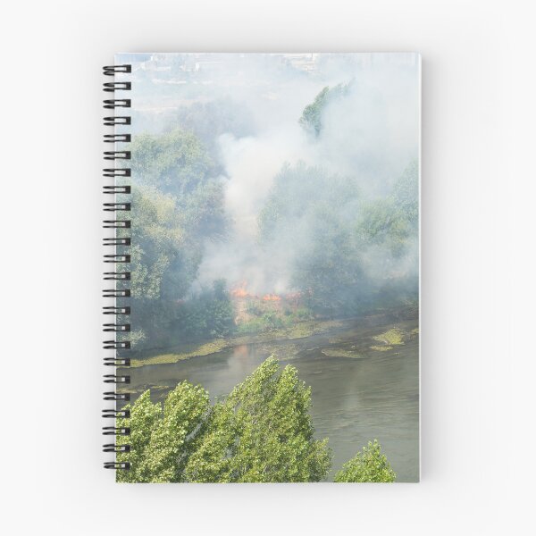 Item preview, Smoke and Flames - Wildfire on the Shore of Maritsa River in Plovdiv Bulgaria designed and sold by Georgia Mizuleva.