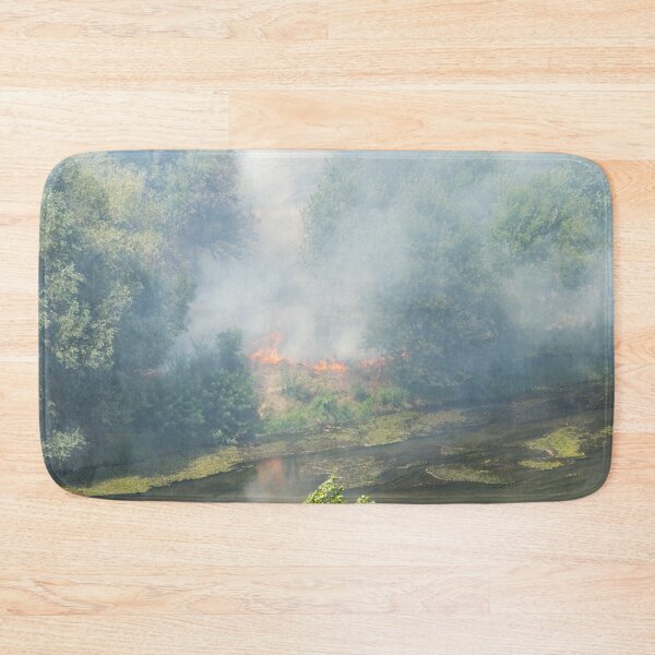 Item preview, Smoke and Flames - Wildfire on the Shore of Maritsa River in Plovdiv Bulgaria designed and sold by Georgia Mizuleva.