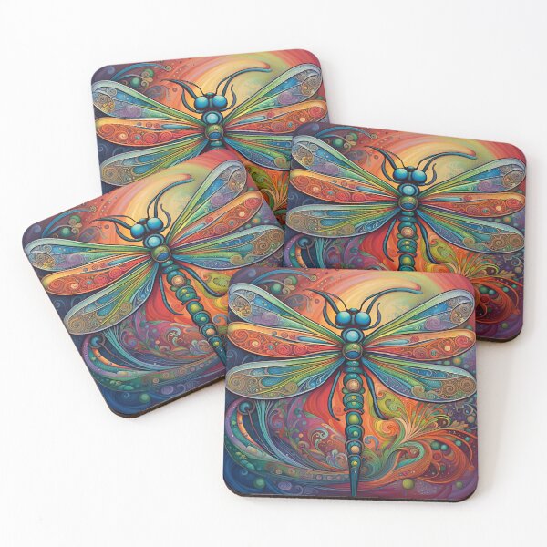 Item preview, Dragonfly Art Nouveau Painting designed and sold by druidwolfart.