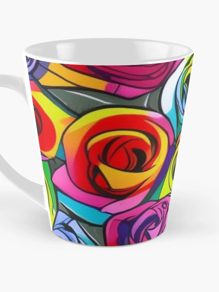 Thumbnail 3 of 4, Coffee Mug, Abstract Colorful Roses Pattern designed and sold by calibrit.