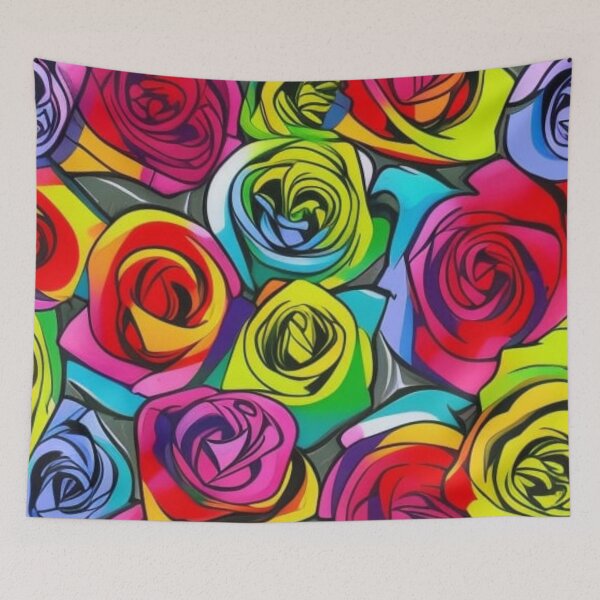 Item preview, Abstract Colorful Roses Pattern designed and sold by calibrit.