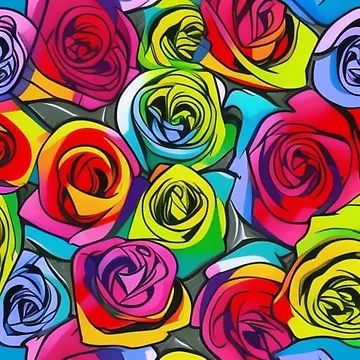 Artwork thumbnail, Abstract Colorful Roses Pattern by calibrit