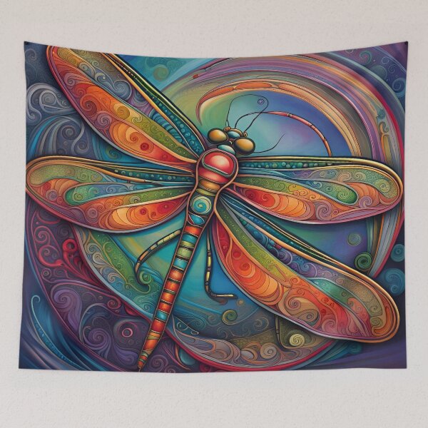 Item preview, Dragonfly Art Nouveau Painting designed and sold by druidwolfart.