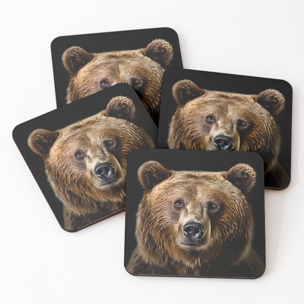 Item preview, Portrait of a brown bear designed and sold by GildedCorner.