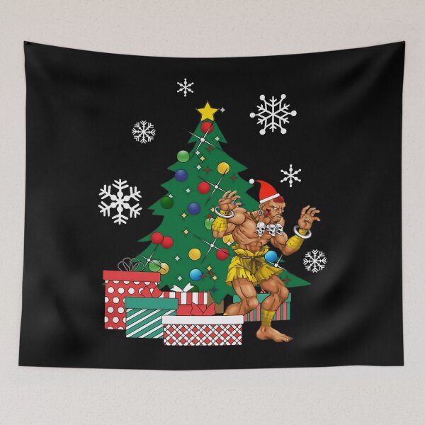 Item preview, Dhalsim Around The Christmas Tree Street Fighter designed and sold by DesignerBomboo.