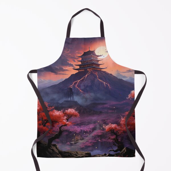 Item preview, Cherry Blossoms And Volcanoes - Fantasy Landscape designed and sold by AiHead.