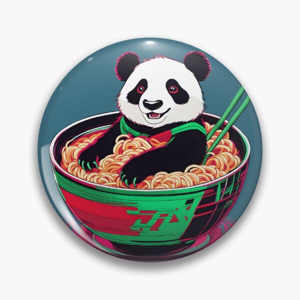 Item preview, Happy Panda in a Bowl of Ramen Noodles designed and sold by RandomJunction.