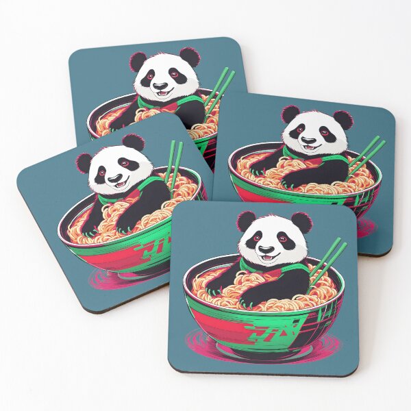 Item preview, Happy Panda in a Bowl of Ramen Noodles designed and sold by RandomJunction.