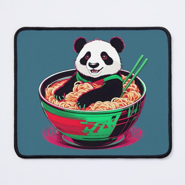 Item preview, Happy Panda in a Bowl of Ramen Noodles designed and sold by RandomJunction.