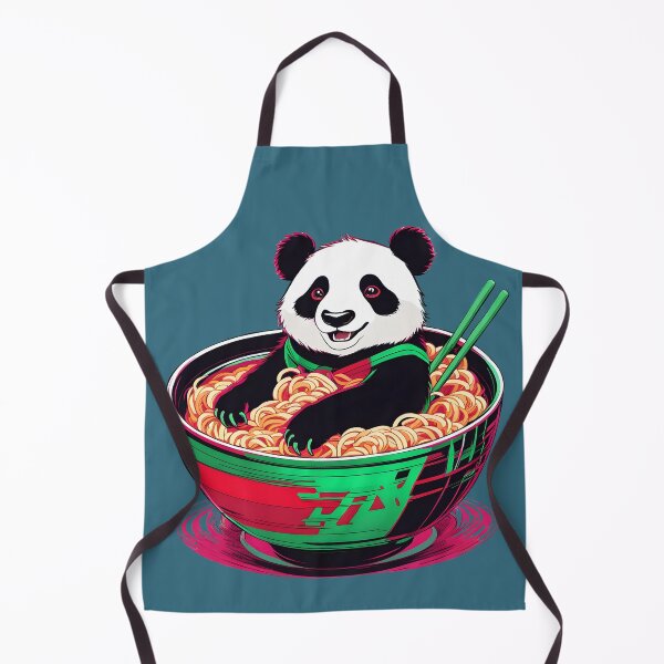 Item preview, Happy Panda in a Bowl of Ramen Noodles designed and sold by RandomJunction.