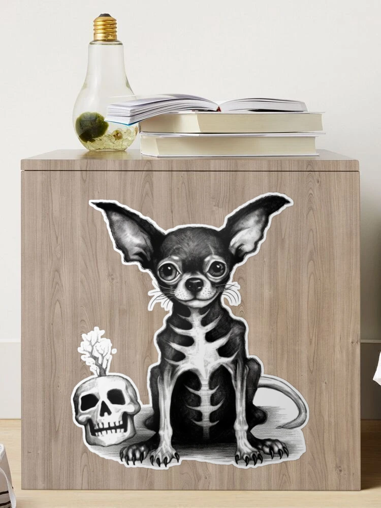 Cute Chihuahua Skeleton with Skull Cute Chihuahua Skeleton with Skull