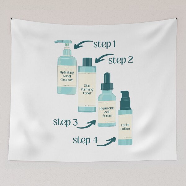 Item preview, Cleanser Toner Serum Lotion Skincare Steps Beauty Secrets designed and sold by ObsidianDaz.