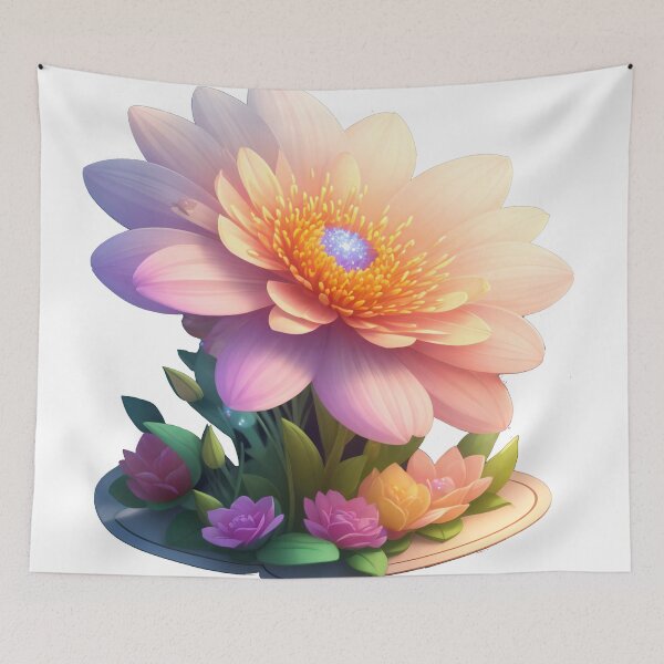 Item preview, Cinematic Fantasy Flower Sticker: 3D Vector Art with Vibrant Charm (76) designed and sold by WASjourney.