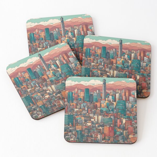 Item preview, Colorful Artistic Cityscape of Seoul designed and sold by RandomJunction.