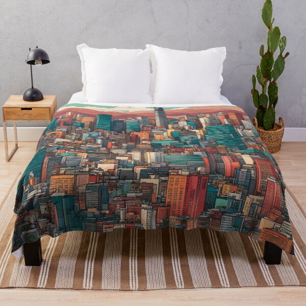 Item preview, Colorful Artistic Cityscape of Seoul designed and sold by RandomJunction.