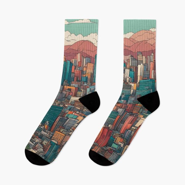 Item preview, Colorful Artistic Cityscape of Seoul designed and sold by RandomJunction.