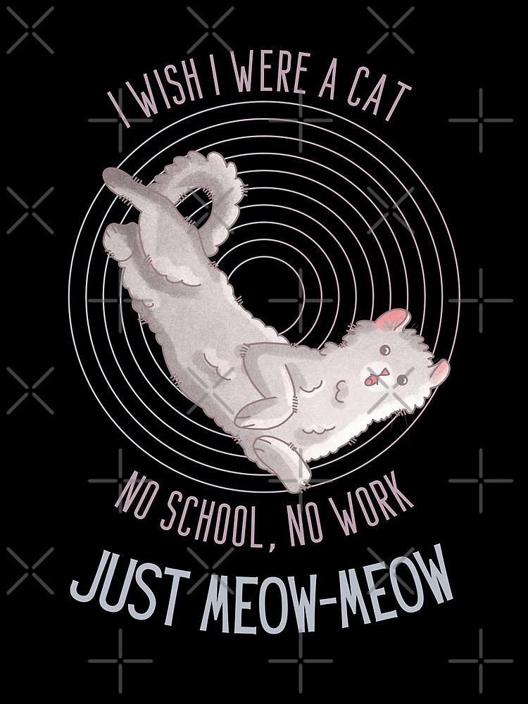 Thumbnail 3 of 3, Drawstring Bag, I wish I were a Cat - American Curl - Cat lovers design designed and sold by FelineEmporium.