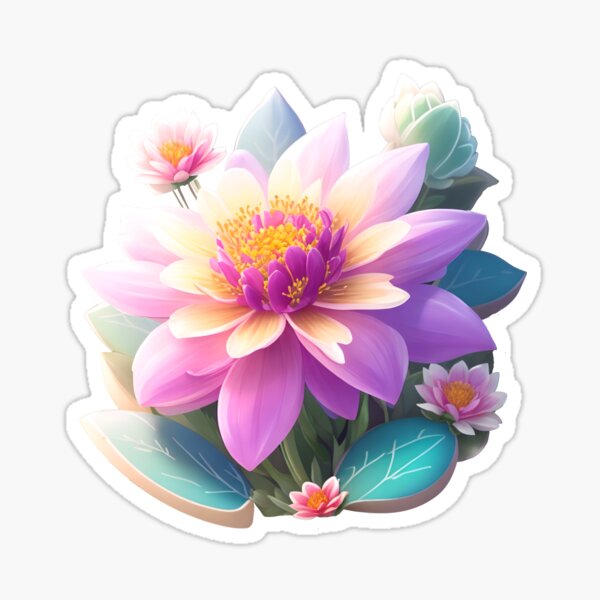 Artikelvorschau, Filmischer Fantasy-Blumenaufkleber: Lebendige 3D-Vektorkunst (80) entworfen und verkauft von WASjourney.