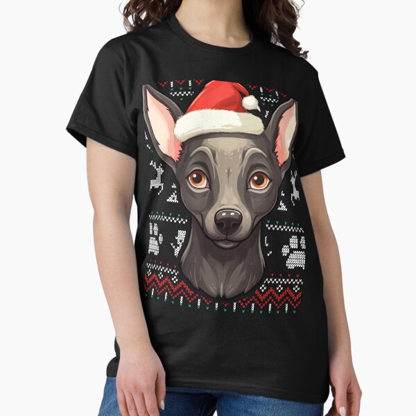 Vista previa del artículo con la obra «Xoloitzcuintli Xolo Ugly Sweater Christmas», diseñado y vendido por rafaeltto.