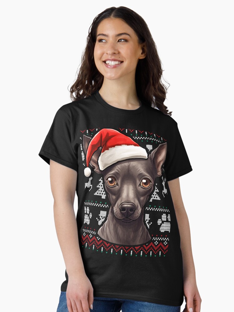 Imagen 1 de 7, Camiseta clásica con la obra Xoloitzcuintli Xolo Ugly Sweater Christmas, diseñada y vendida por rafaeltto.