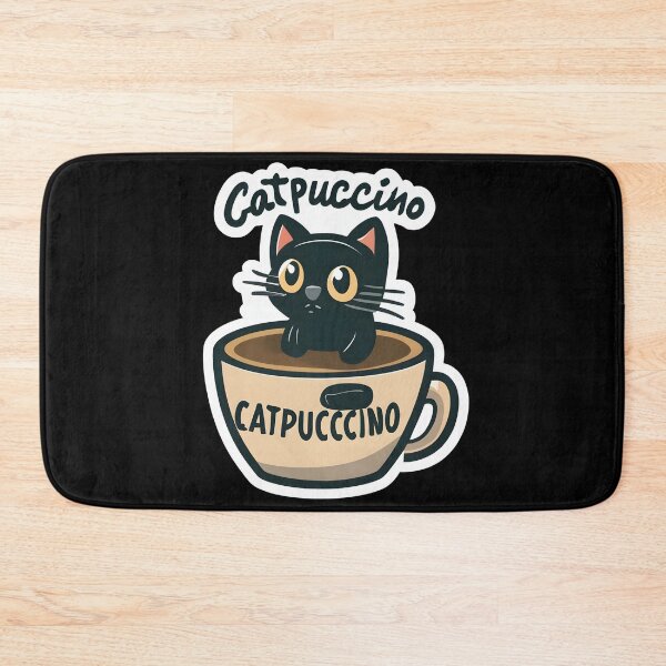 Item preview, Cat puccino - Cute Black kitten Enjoying Catpuccino designed and sold by Adeel Mushtaq.