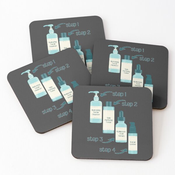 Item preview, Cleanser Toner Serum Lotion Skincare Steps Beauty Secrets designed and sold by ObsidianDaz.
