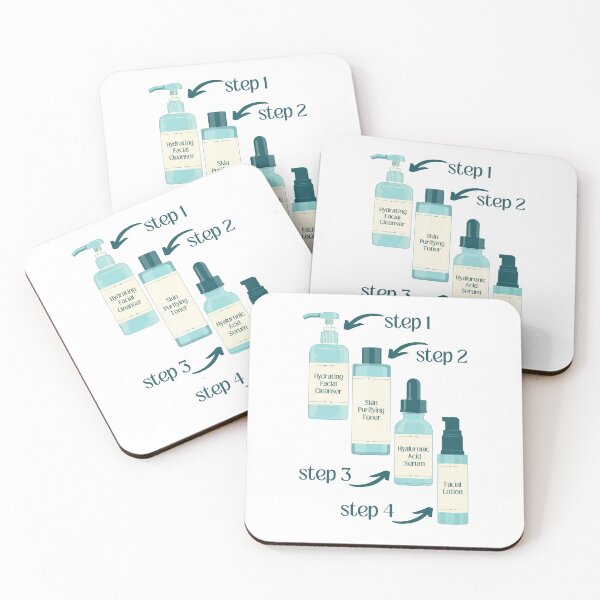 Item preview, Cleanser Toner Serum Lotion Skincare Steps Beauty Secrets designed and sold by ObsidianDaz.