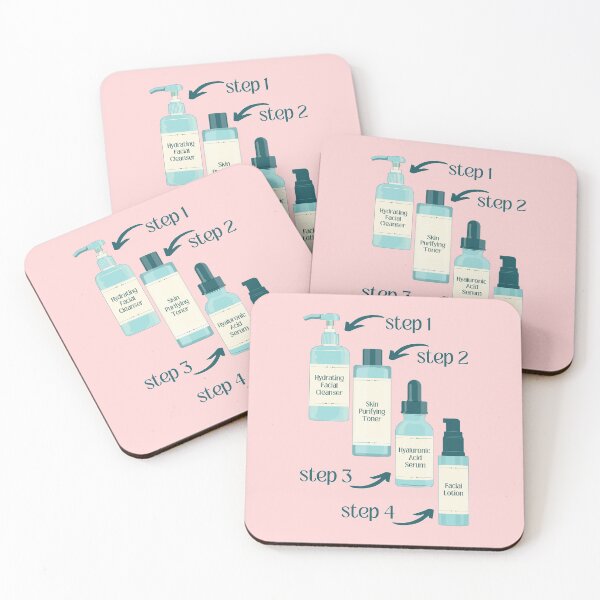 Item preview, Cleanser Toner Serum Lotion Skincare Steps Beauty Secrets designed and sold by ObsidianDaz.