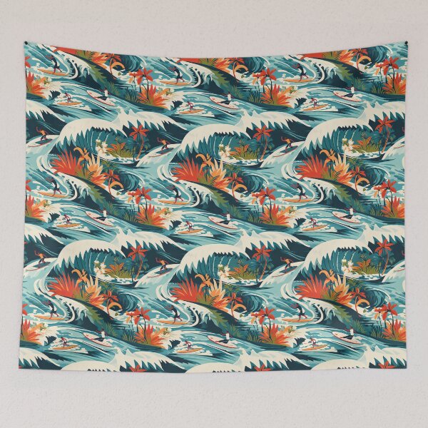 Item preview, Beautiful Waves Ocean Life Surf, Hawaiian Surf designed and sold by EnigmaStitcher.
