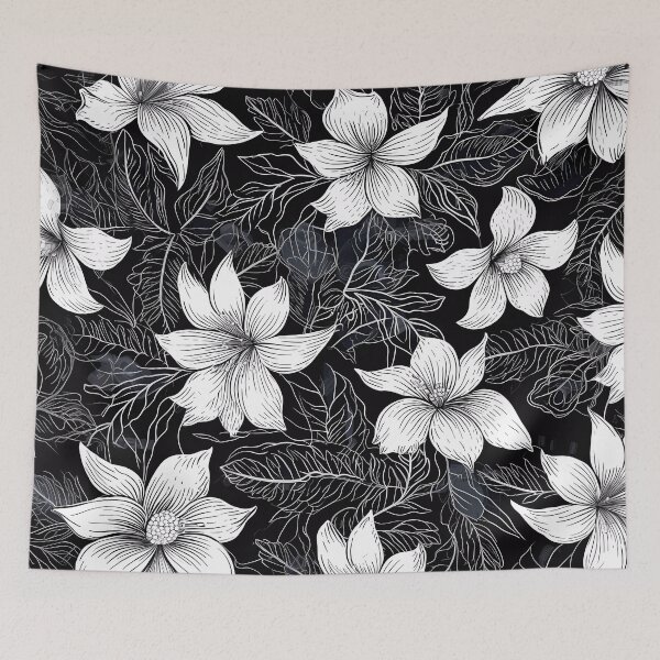 Item preview, “Elegant Nature: Floral Silhouette” designed and sold by Art-Vortex-fr.