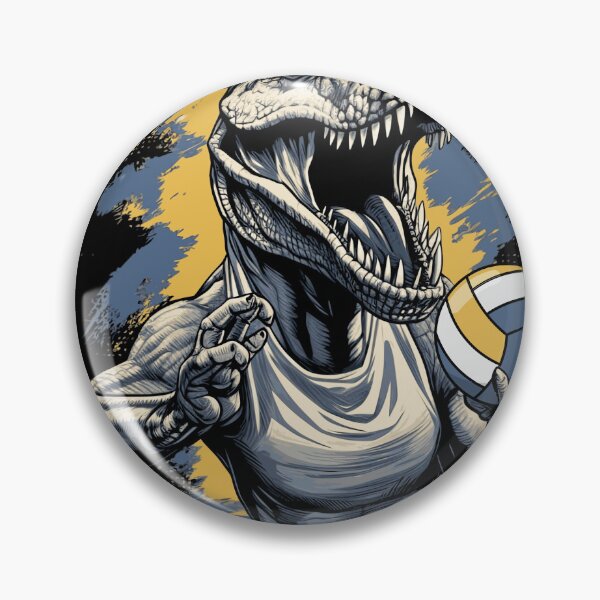Item preview, Funny Volleyball Coaching Dinosaur designed and sold by MindsArtDesign.