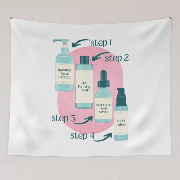 Item preview, Cleanser Toner Serum Lotion Skincare Steps Beauty Secrets designed and sold by ObsidianDaz.