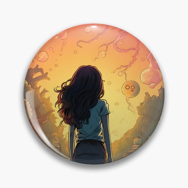 Item preview, Sky Gazer's Haven: Girls, colorful sky and floating bubbles designed and sold by ArrangedDesigns.