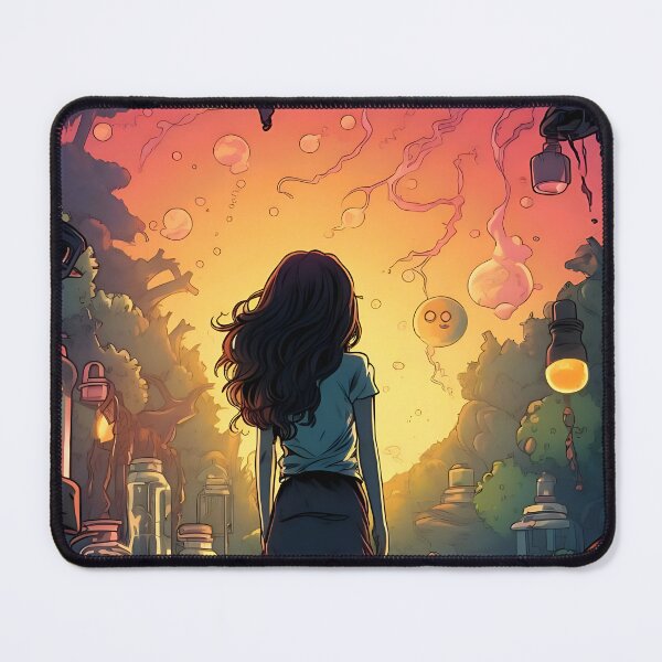 Item preview, Sky Gazer's Haven: Girls, colorful sky and floating bubbles designed and sold by ArrangedDesigns.